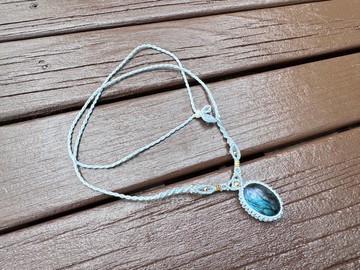 230629 Macrame 拉長石 編織 頸鍊