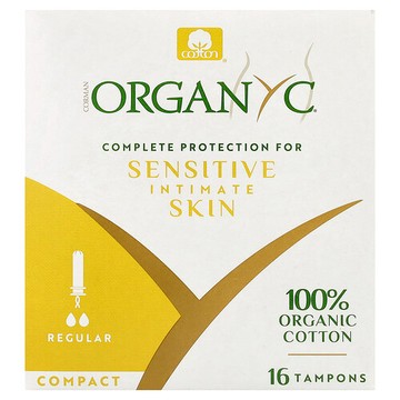 Organyc, 有機衛生棉條，緊湊型，常規款，16 條
