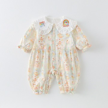 春裝衣服春秋韓版嬰幼兒女長袖連體衣外出服春天甜美哈衣嬰兒衣服鑫弘-素時衣櫥