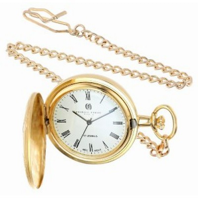 Charles-Hubert- Paris 3841-GR Gold-Plated Mechanical Pocket Watch with(中古品)