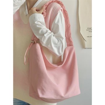 日系大容量尼龍帆布包包女20223新款潮簡約單肩包學生通勤斜挎包