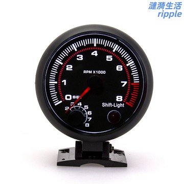 【白光黑麵】轉速錶 賽車儀表 改裝儀表 汽車儀表 指針儀表 95mm通用 12V供電 帶安裝底座 精準監測 提升駕駛氛圍
