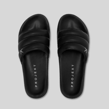 Scooter Slides 抗污、防潑水皮革拖鞋 黑色 男 - 黑色-44