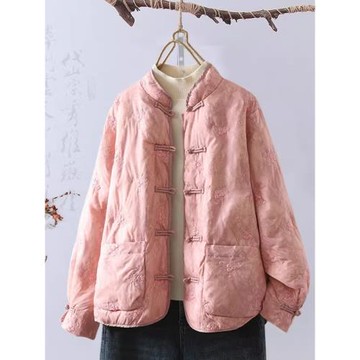 中式復古盤扣小棉襖女冬短款民族風棉衣棉服冬季夾棉加厚保暖外套