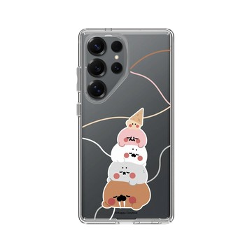 Galaxy S25 Ultra Clear 透明 - 無所事事小海豹 The Nothing Seal - 疊在一起變甜筒