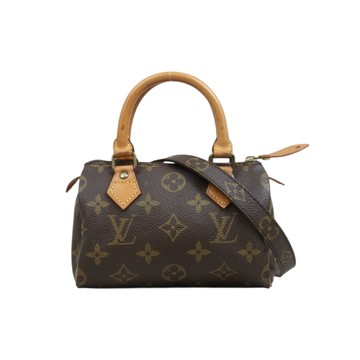 LOUIS VUITTON 經典老花系列 MINI SPEEDY 枕頭包手提包斜背包 / 附原廠皮革長肩帶