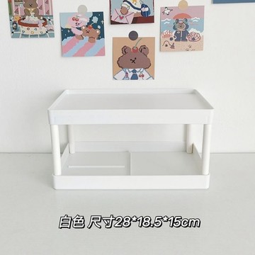 附發票 可愛*ins桌面雙層置物架桌上白色簡約儲物收納架子桌面雜物整理wnldi96