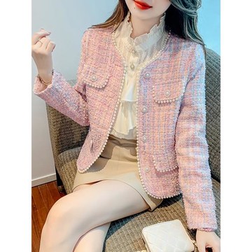 爆款小香風毛呢短外套女士裝2026新款小個子洋氣高端風衣時尚上衣