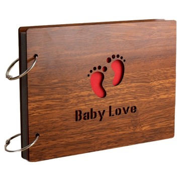 J&K 翻頁式木質菜單相簿 (幸福腳丫)  22 x 16cm  1個