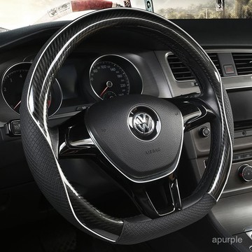 轎車碳縴維高檔方嚮盤套防滑大衆速騰朗逸帕薩特四季通用汽車把套 U3NP