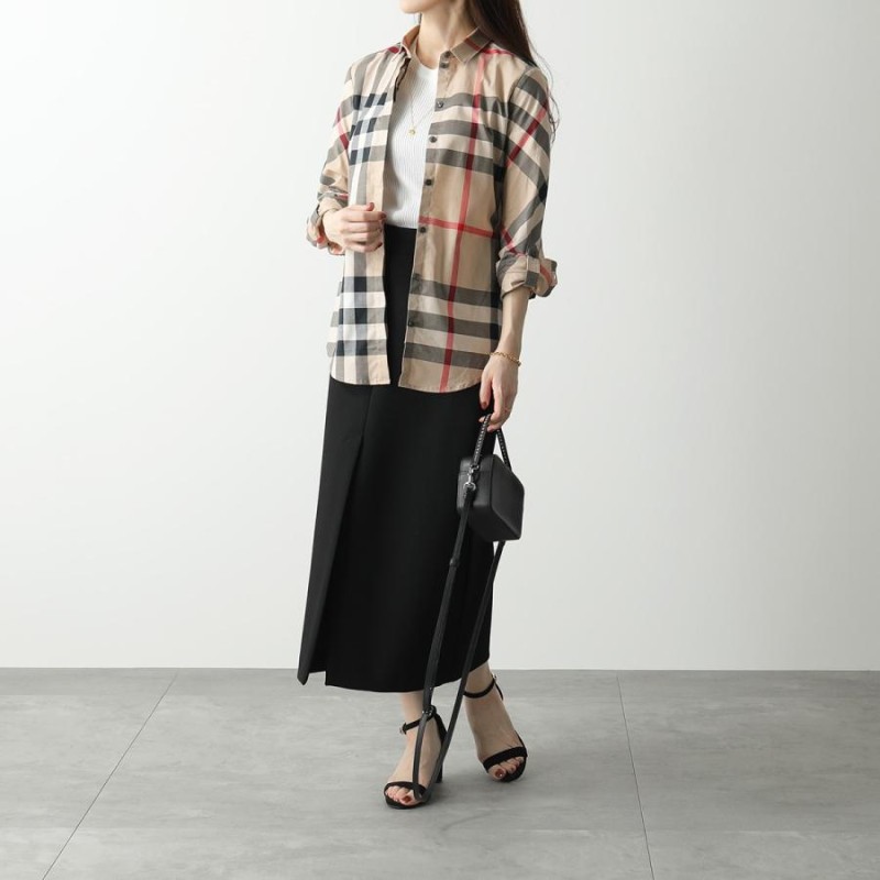 BURBERRY バーバリー チェック ブラウス 8019441 レディース ストレッチ コットン ツイル 長袖 シャツ  A1065/NEW-CLASSIC-IP-CHECK | LINEブランドカタログ