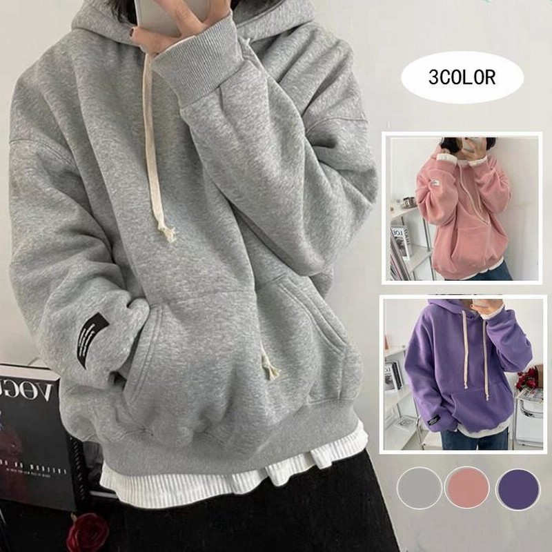 パーカー レディース プルオーバーパーカー 厚手 裏起毛 フード付き 長袖 トップス 無地 スポーツ かわいい おしゃれ カジュアル 通販 Lineポイント最大0 5 Get Lineショッピング