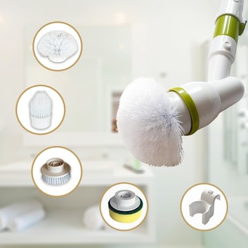 【家適帝】超動能-龍捲風強力無線電動清潔刷 (4種刷頭+贈收納掛勾)