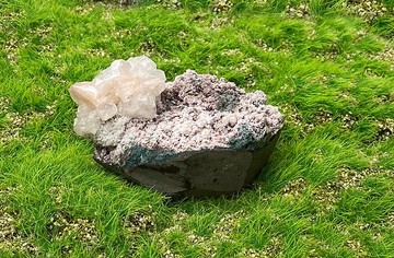 天然原礦意境浪漫晶花鑽石魚眼石共生沸石 家居 辦公室 療癒擺件