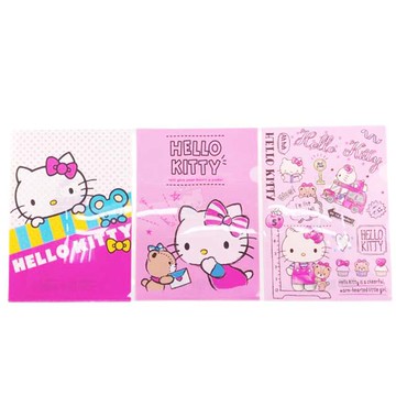 小禮堂 Hello Kitty A4 L型資料夾 (3款隨機)