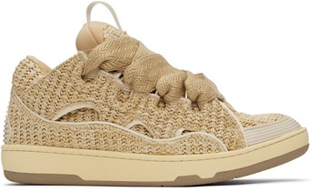 Lanvin 驼色 Curb Raffia 运动鞋