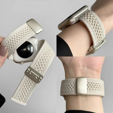 尼龍編織扣 適用於 蘋果 Apple Watch 11 10 9 8 7 6 5 4 SE 編織錶帶 42mm 46mm
