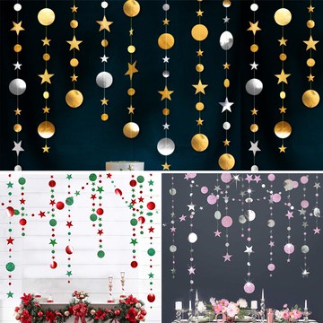 中秋國慶節裝飾品拉花吊飾布置彩帶拉旗裝飾生日裝飾櫥窗背景掛飾