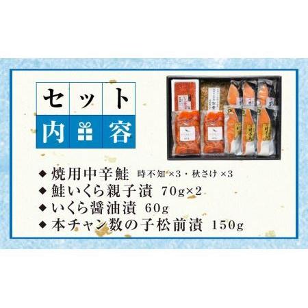 ふるさと納税 鮭乃丸亀　北海道産の熟成鮭といくらの豪華セット！ 鮭彩り詰合せ 北海道札幌市