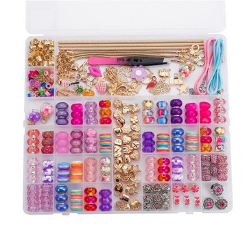 跨境305pcsDIY兒童飾品手工制作手鏈套裝水晶串珠益智玩具禮物