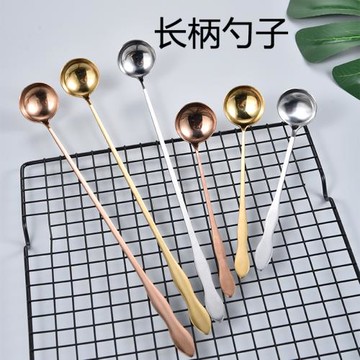長柄不銹鋼火鍋店調料勺圓頭長把自助餐醬料調味油勺子佐料調羹匙