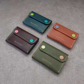 錢包 雙釦 機械 厚度錢包 名片 卡套 票卡 零錢 card holder 皮革