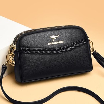 袋鼠真皮小包包2025新款女潮時尚單肩韓版手拿百搭媽媽手提斜挎包