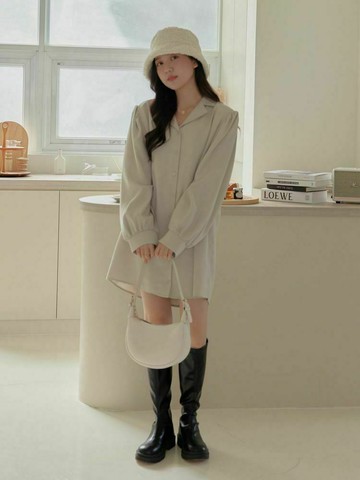 氣質古巴領墊肩排釦短洋