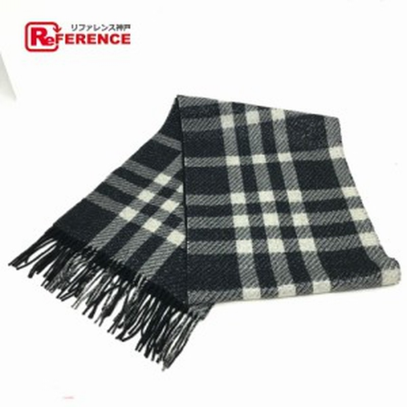 あす着 Burberry バーバリー チェック柄 マフラー ブラック系 通販 Lineポイント最大1 0 Get Lineショッピング