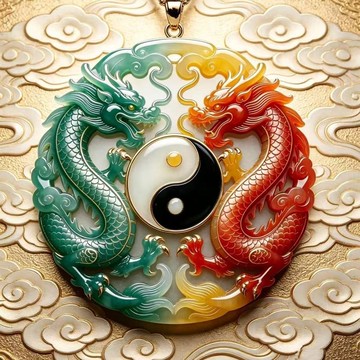 臺灣出貨⚡【可開發票】雙龍太極原創品屬龍雙龍設計項鍊吊墜禮物送長輩精雕手工國潮風格