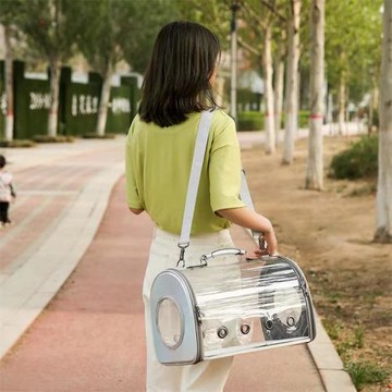 貓咪寵物大容量透明單肩斜跨通用狗狗背包輕便透氣手提式貓咪包