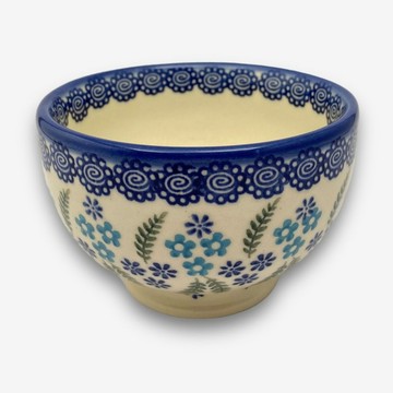 波蘭手繪手工陶-拿鐵碗 飯碗 點心碗 置物盤 11cm 花飛葉影系列