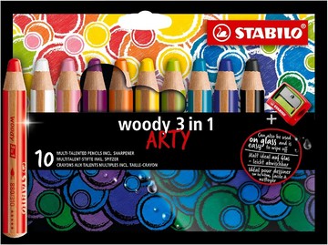 STABILO STABILO Woody 3 in 1 伍迪樂三合一可水洗雙色水彩粉蠟筆ST880/101-20