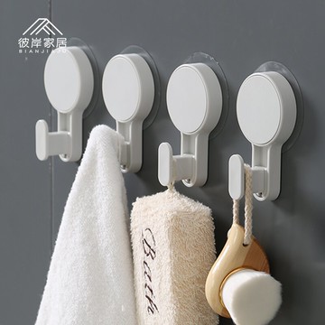 衛生間強力粘膠掛鉤毛巾衣服瓷磚吸盤浴室墻貼門后免釘壁掛式粘鉤