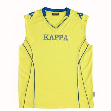 KAPPA義大利時尚棈典吸濕排汗型男寬肩背心~清黃A342-3322-2