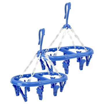 生活King 梅花吊巾架 耐衝擊PP樹脂(聚丙烯) 鋼製彈簧  藍色  2個