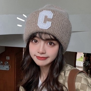 【Spot Goods】兔毛帽 加厚保暖帽 針織毛帽 保暖帽 毛帽 造型帽 保暖兔毛 護耳帽 毛絨加厚 針織帽#187