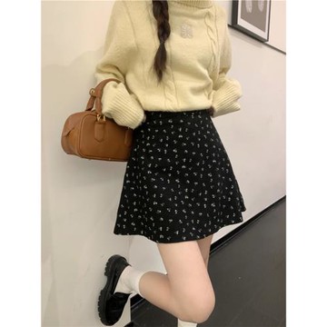 溫柔風甜美半身裙子女夏季2025新款韓系小碎花短裙高腰顯瘦a字裙