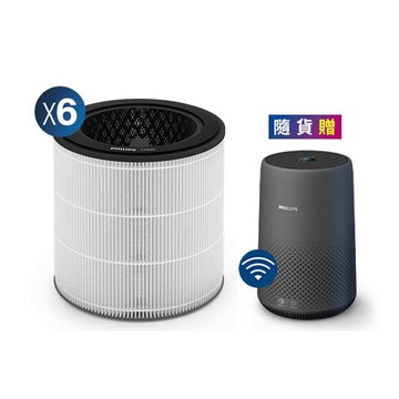 PHILIPS 買濾網送主機(AC0850)奈米級勁護濾網-FY0293 6入(適用型號: AC0850)