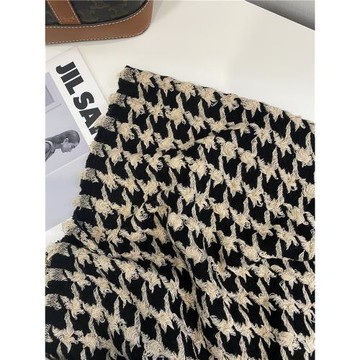 黑白千鳥格仿羊絨圍巾女冬季披肩兩用長款加厚圍脖柔軟格子保暖