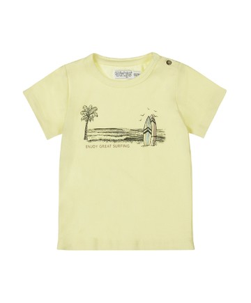 享受衝浪淺黃色短袖上衣80cm