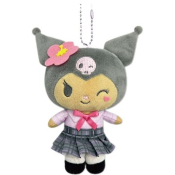 【震撼精品百貨】酷洛米_Kuromi~Sanrio 日本SANRIO三麗鷗 酷洛米絨毛玩偶收納包附扣環-辣妹款*16051