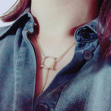 PS MALL韓版花朵鑲鑽項鍊 簡約鎖骨鏈 3入