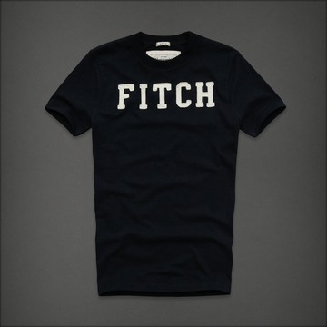 美國百分百【Abercrombie & Fitch】T恤 AF 短袖 T-shirt 麋鹿 FITCH 深藍 E744
