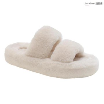 網紅厚底人毛毛拖鞋女外穿居百搭年秋冬百搭仙女風毛茸茸懶家棉拖