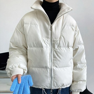 【巴黎精品】真 羽絨90%白鴨絨 羽絨外套鴨絨夾克-保暖禦寒寬鬆設計感立領短款女外套3色p1ah75