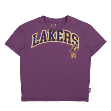 NBA LAKERS 短袖T恤 兒童上衣 字母印花 紫色 中性款 35261024 92 noB31