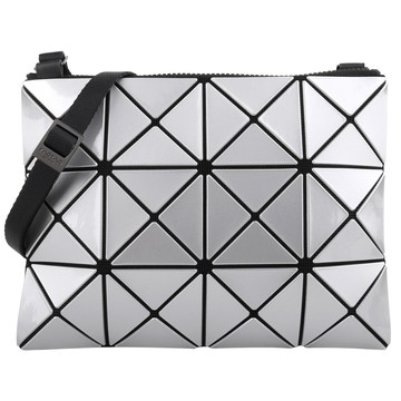 ISSEY MIYAKE  BAOBAO  幾何大方格3x4斜背扁包(亮面銀)