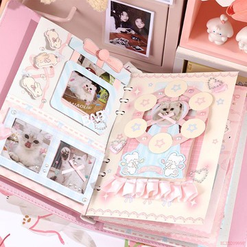 精選好物🌈a5皮面立體書手工diy自制戀愛情侶閨蜜摺疊本活頁相冊機關紀念冊