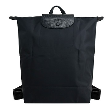 LONGCHAMP LE PLIAGE ONE系列尼龍單色摺疊後背包(中/黑)